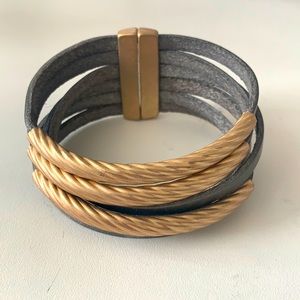 Gold and silver stacking bracelet